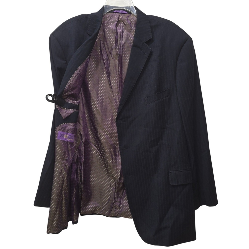Earvin Magic Johnson Signature Black Pinstripe Blazer Suit 54L Italian Cloth
